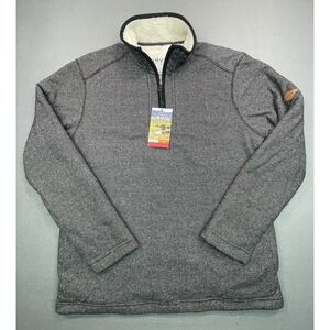 Orvis Sherpa Fleece Lined Gray 1/4 Zip Pullover Sweater Outdoors Mens Sz M NWT